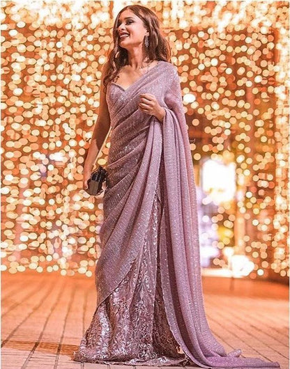 Trendy Party wear Bollywood Sequins work Saree