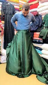 Rich Emerald Green Designer Look Satin Base Ready To Wear Saree